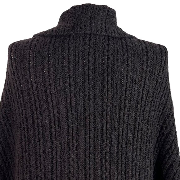 CAbi Oversized Brown Cable Knit Cardigan Sweater XS/S Cape Sleeve Open Front - Picture 9 of 13